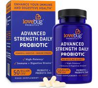 LoveBug Probiotics, Probiotique Quotidien Force Avancée, 50 Milliards d'UFC, 30 Comprimés