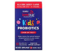 LoveBug Probiotics, Probiotiques Enfants, 4 Ans et Plus, Baies, 10 Milliards d'UFC, 30 Comprimés à Croquer