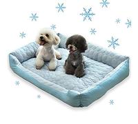 lovecabin Coussin Rafraichissant pour Chien - Tapis Rafraichissant Chien - Paniers Et Mobilier pour Chiens - Idéal pour Chiens Et Chatspour Rester Au Frais Cet étéBlue-50cm