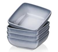 LOVECASA 4 Pcs Bols à Céréales en Grès, Ensemble de Bol à Soupe/Salade 800ml pour Petit Déjeuner - Va au Micro-Ondes - Gris dégradé