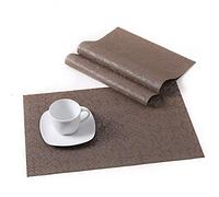 LOVECASA, 6 Pcs Set de Table Plastique PVC,Soucpoue Inclus, Napperons Rectangulaire Lavable, Tapis de Table Antidérapant, Résistant à la Chaleur