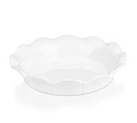 LOVECASA, Moule à Tarte, Plat à Four de Cuisson Porcelaine, 25 cm Ramequin pour Pâtisserie, Quiché, Pizza, Pâtes, Barbecue, Forme Fleur 700ml