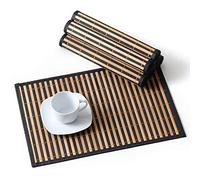 LOVECASA, Set de Table en Bambou 6 Pcs, Napperons Lavable, Antidérapant, Tapis de Table Résistant à la Chaleur