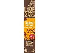 Lovechock - Barre chocolat noir cru 80% noix de pécan et sel 40g - unité