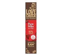 Lovechock - Barre chocolat noir cru 82% aux éclats de fèves de cacao 40g - Vendu par unité