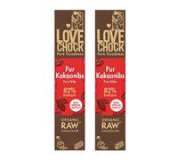 Lovechock Bio Pure Nibs Barre chocolat Chocolat 2x40 g