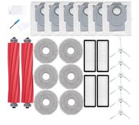 Loveco Accessoires Compatible pour Roborock Qrevo 2 Brosses Principaux, 4 Filtres HEPA, 6 Sacs à Poussière, 6 Lingettes, 6 Brosses Latérales, 2 Tournevis, 27 Pièces