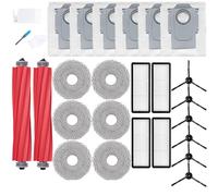 Loveco Accessoires Compatible pour Roborock Qrevo S/QRevo Pro/QRevo MaxV, 2 Brosses Principales, 4 Filtres HEPA, 6 Sacs à Poussière, 6 Lingettes, 6 Brosses Latérales, 2 Brosse, 1 Tournevis, 27 pcs