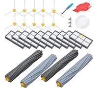 Loveco Kit de Remplacement pour iRobot Roomba Serie 900 960 980 974 981 & Serie 800 890 850 860 861 866 870 880 (10 filtres,10 brosses latérales,2 Jeux de brosses en Caoutchouc,1 Outils de Nettoyage)
