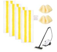 LOVECO Lot de 6 Chiffons Microfibre Compatible avec Kärcher EasyFix SC1 SC2 SC3 SC4 SC5, 4 Serpillères pour Buse au Sol + 2 Bonnettes pour Buse à Main, Lavable et Réutilisable, Sans Rayures