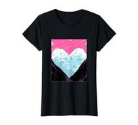 Lovecore Cœur Esthétique Nuage Amour Saint-Valentin Amoureux T-Shirt Graphique avec Valeur, Femme, Noir, XS