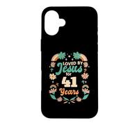 Loved by Jesus for 41 Years 41st Birthday Thème chrétien Coque pour iPhone 16 Plus