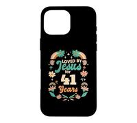 Loved by Jesus for 41 Years 41st Birthday Thème chrétien Coque pour iPhone 16 Pro Max