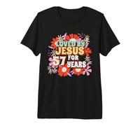 Loved by Jesus for 57 Years 57th Birthday Thème chrétien T-Shirt Haut de Gamme