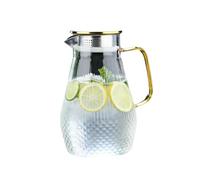 LoveFirst 1.55 L Carafe Eau en Verre Avec couvercle et Anse, Transparent et Résistant à la Chaleur Bouteille Borosilicaté pour Boissons Chaudes et Froides,Thé Tlacé,Lait,Café,Vin de Jus