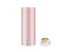 LoveFirst 400 ml Bouilloire Electrique de Voyage Portable 3 en 1 en Acier Inoxydable Tasse Chauffante Ébullition Rapide et Arrêt Automatique pour Préparer du Thé, du Café et du Lait, Rose