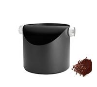 LoveFirst Boite à Café Knock Box, Grande capacité Boîte Bac à Marc de Café Acier avec Barre de Frappe Amovible en Métal et Base Antidérapante pour Collecter et Recycler le Marc de Café (Noir)