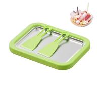 LoveFirst Machine à Crème Glacée Instantanée avec 2 Spatules, Plaque Glace Roulée, Ice Cream Maker pour DIY Famille,pour Fabrication Glaces, Yaourt, Smoothie Fruits, Milkshake, Sorbet (vert)