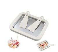 LoveFirst Machine à Crème Glacée Instantanée avec 2 Spatules, Plaque Glace Roulée, Ice Cream Maker pour DIY Famille,pour Fabrication Glaces, Yaourt, Smoothie Fruits, Milkshake, Sorbet (Blanc)