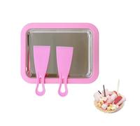 LoveFirst Machine à Crème Glacée Instantanée avec 2 Spatules, Plaque Glace Roulée, Ice Cream Maker pour DIY Famille,pour Fabrication Glaces, Yaourt, Smoothie Fruits, Milkshake, Sorbet (Rose)