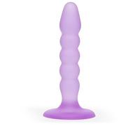 Lovehoney Gode anal - Gode ventouse de 12,7 cm - Jouet anal flexible et fin nervuré - Harnais compatible pour le jeu de sangle et de pegging - Jouet sexuel pour adulte - Étanche - Violet