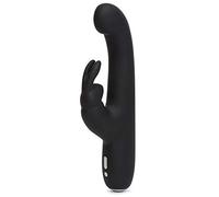 Lovehoney Vibreur lapin Happy Rabbit Slimline G-Spot fin en silicone rechargeable étanche Noir