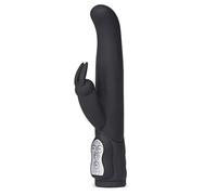 Lovehoney Power Play Vibromasseur Rabbit - Vibro Femme Courbé Point G 14 cm - 7 Modes de Vibration et 3 Vitesses - Sextoy Adulte Double Stimulation Silicone - Étanche - Noir