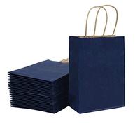 Loveinside 15X8X21 cm Sacs En Papier Petits Sacs-Cadeaux Kraft Marine En Vrac Avec Poignées Pour Les Cadeaux De Fête De Mariage D'Anniversaire 25Pcs/Set
