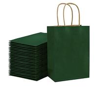 Loveinside 21X11X27 cm Sacs En Papier Moyen Kraft Vert Sacs-Cadeaux En Vrac Avec Poignées Pour Les Faveurs De Fête De Mariage D'Anniversaire 25Pcs/Set