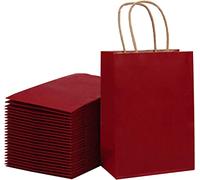 Loveinside 33X25.4X12.7 cm Sacs En Papier Kraft Rouge Sacs-Cadeaux En Vrac Avec Poignées Pour Les Faveurs De Fête De Mariage D'Anniversaire 25 Pièces/Ensemble