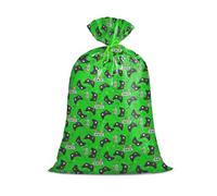 Loveinside Sac cadeau géant en plastique pour garçons, contrôleur de jeu vert imprimé « Mode anniversaire », grand sac cadeau avec étiquette et cravate pour les fêtes à thème des joueurs, 147,2 x