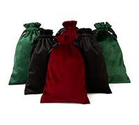 Loveinside Velvet Tarot Rune Bag - 6 Pack Sacs De Velours 15,5 X 23 CM Pour Cartes, Pièces De Jeu, Bijoux, Emballages De Cadeaux De Noces - Noir, Vert Forêt Et Vin