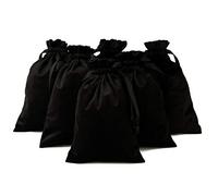 Loveinside Velvet Tarot Rune Bag - 6 Pack Sacs De Velours 15,5 X 23 CM Pour Cartes, Pièces De Jeux, Bijoux, Emballages De Cadeaux De Noces - Noir