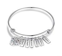 Lovejewellery Bracelet Arbre de Vie Personnalisé avec 2 à 7 Nom Gravure Bracelets en Argent Femmes Mère Fille Bracelet Cadeau pour Noël Fête des Mères Anniversaire