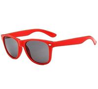 Lovelegis Lunettes de soleil enfant - 4 6 8 10 ans - classique - verres noirs - monture rouge - uv 400 - idée cadeau de Noël et anniversaire