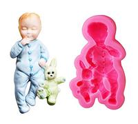 Lovelegis Moule en Silicone bébé avec Peluche Lapin pour Savon plâtre décoration affectueuse Douce idée Cadeau Tendre créative