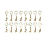 loveless Lot de 16 porte-serviettes en perles naturelles faites à la main