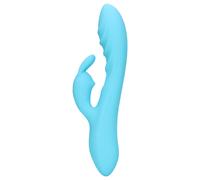 Loveline Vibromasseur Lapin en Silicone Côtelé Ultra Doux Bleu Glacial