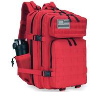 Lovelinks21 Sac à dos tactique d'assaut de 45 l avec sac à dos imperméable Molle pour sacs à dos tactiques, Rouge, Large, Sac à dos