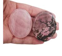 Loveliome Lot de 2 pierres de soin du pouce rhodonite et quartz rose pour soulager le stress Reiki
