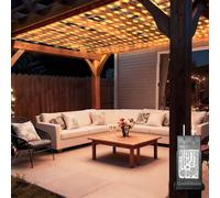 Lovelite Filet lumineux de 3 x 3 m, 280 DEL, 8 modes, minuterie, étanche, connectable, fil transparent, grande taille pour buissons, terrasse, pergolas, jardin, vacances, fête - Blanc chaud
