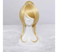 Lovelive! (Ayase Eli) Anime Cosplay Rose Rose Net Perruques avec franges 100% de fibre résistante à haute température jaune jaune longue droite de queue de queue de poney à pied 20 pouces chenghuax