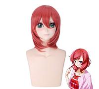 LoveLive! Love Live Maki Nishikino court rouge résistant à la chaleur Cosplay Costume perruque + casquette PL-360