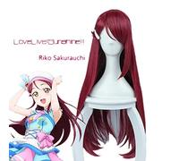 LoveLive! Soleil !! Love Live Sunshine Sakurauchi Riko 80 cm de Long cheveux résistants à la chaleur Cosplay Costume perruque + bonnet de perruque gratuit