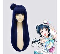 LoveLive Sunshine Tsushima Yoshiko perruque Cosplay Costume Love Live Aqour Yohane femmes cheveux synthétiques Halloween jeu de rôle perruques LoveLive soleil bleu