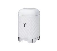 LOVELLO KitchenCraft - Boîte à Thé en INOX, Couvercle Refermable, Effet Relief, Collection, 11 x 19 cm - Blanc