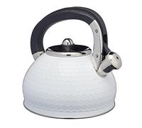 LOVELLO KitchenCraft - Bouilloire à Sifflet en INOX pour Induction, Collection, 23 x 21 x 23 cm, 2.5 L - Blanc et Noir