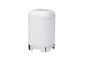 LOVELLO KitchenCraft - Pot de Rangement en INOX, Couvercle Refermable, Effet Relief, Collection, 11 x 19 cm - Blanc