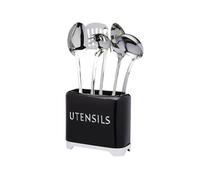 LOVELLO KitchenCraft - Pot de Rangement pour Ustensiles de Cuisine en INOX, Collection, 20 x 10 x 16 cm - Noir