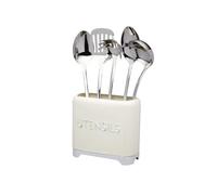 LOVELLO KitchenCraft - Pot de Rangement pour Ustensiles de Cuisine en INOX, Collection, 20 x 10 x 16 cm - Vanille